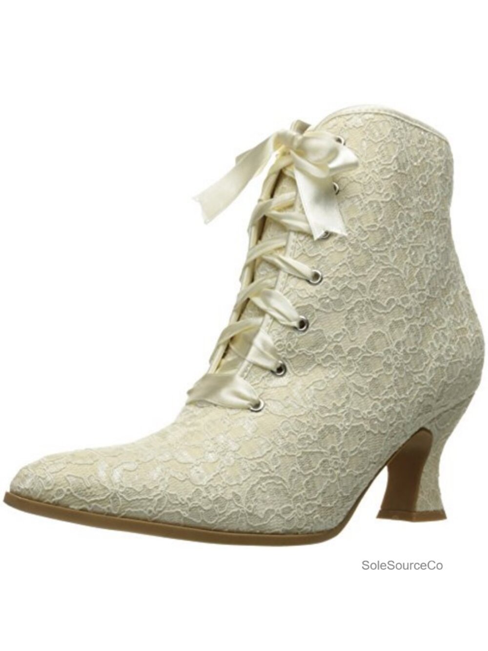 Pointed Toe Leather Ankle Bootie Block Heel